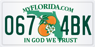 FL license plate 0674BK