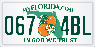 FL license plate 0674BL