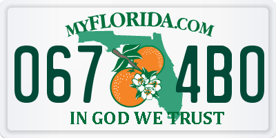 FL license plate 0674BO