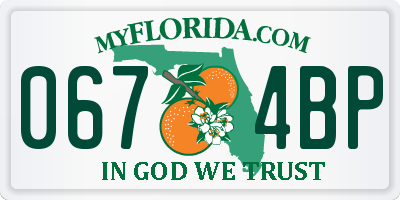 FL license plate 0674BP