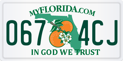FL license plate 0674CJ