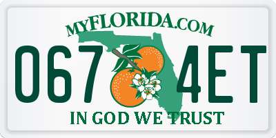 FL license plate 0674ET
