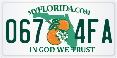FL license plate 0674FA