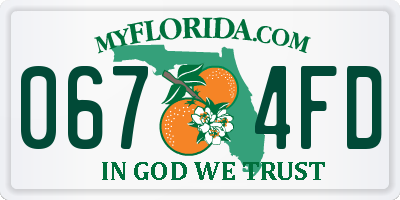 FL license plate 0674FD