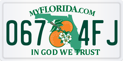 FL license plate 0674FJ