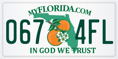FL license plate 0674FL
