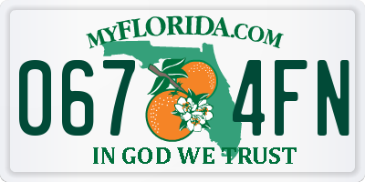 FL license plate 0674FN