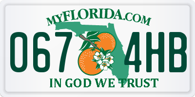FL license plate 0674HB