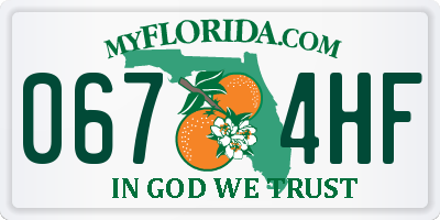 FL license plate 0674HF