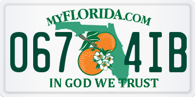 FL license plate 0674IB