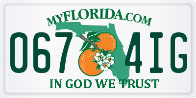 FL license plate 0674IG