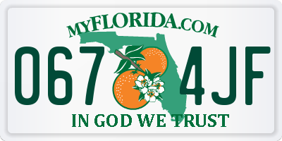 FL license plate 0674JF