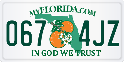 FL license plate 0674JZ