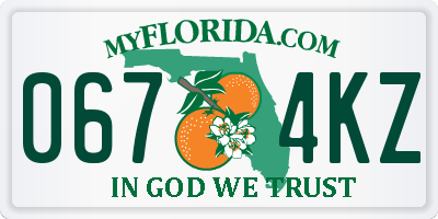 FL license plate 0674KZ