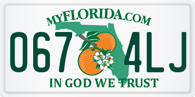 FL license plate 0674LJ
