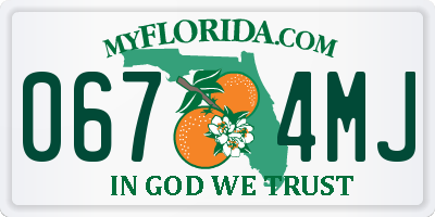 FL license plate 0674MJ