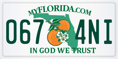 FL license plate 0674NI
