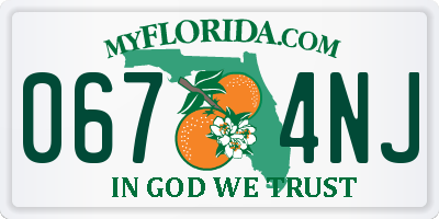 FL license plate 0674NJ