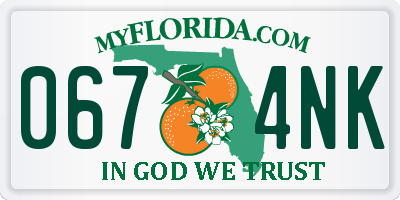 FL license plate 0674NK