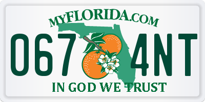 FL license plate 0674NT