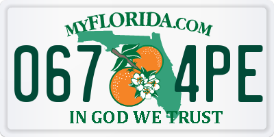 FL license plate 0674PE