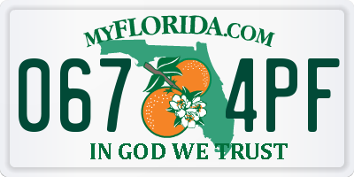 FL license plate 0674PF