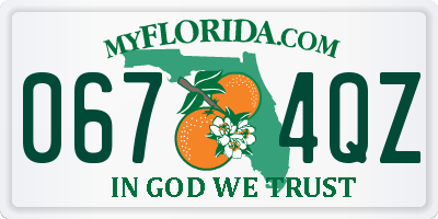 FL license plate 0674QZ