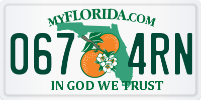 FL license plate 0674RN