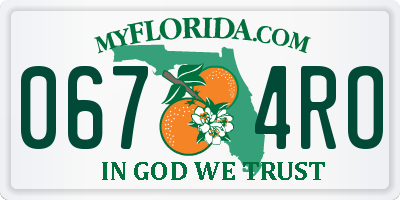 FL license plate 0674RO
