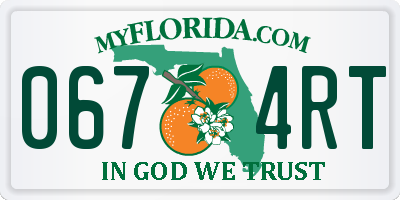 FL license plate 0674RT