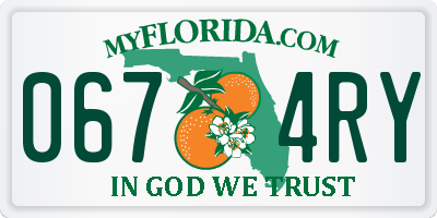 FL license plate 0674RY