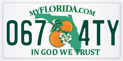 FL license plate 0674TY