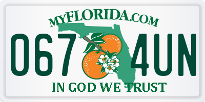 FL license plate 0674UN