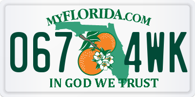 FL license plate 0674WK