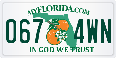 FL license plate 0674WN