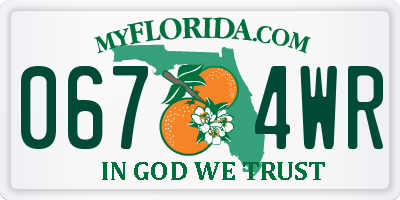 FL license plate 0674WR
