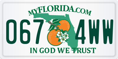 FL license plate 0674WW