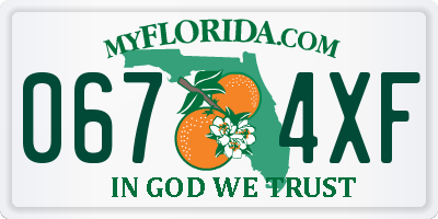 FL license plate 0674XF