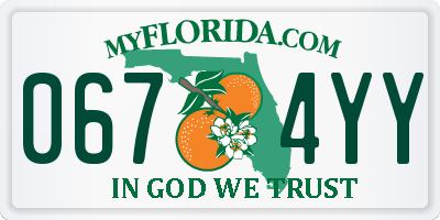 FL license plate 0674YY