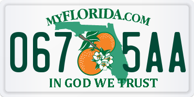 FL license plate 0675AA