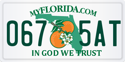 FL license plate 0675AT