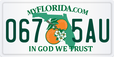 FL license plate 0675AU