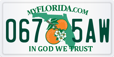 FL license plate 0675AW