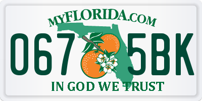 FL license plate 0675BK