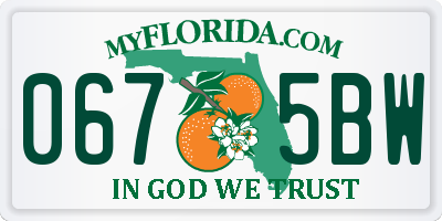 FL license plate 0675BW