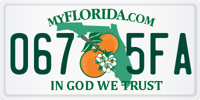 FL license plate 0675FA