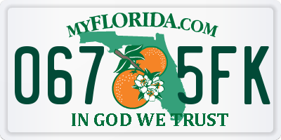 FL license plate 0675FK