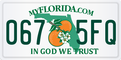 FL license plate 0675FQ