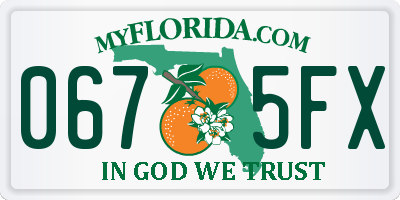 FL license plate 0675FX