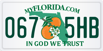 FL license plate 0675HB